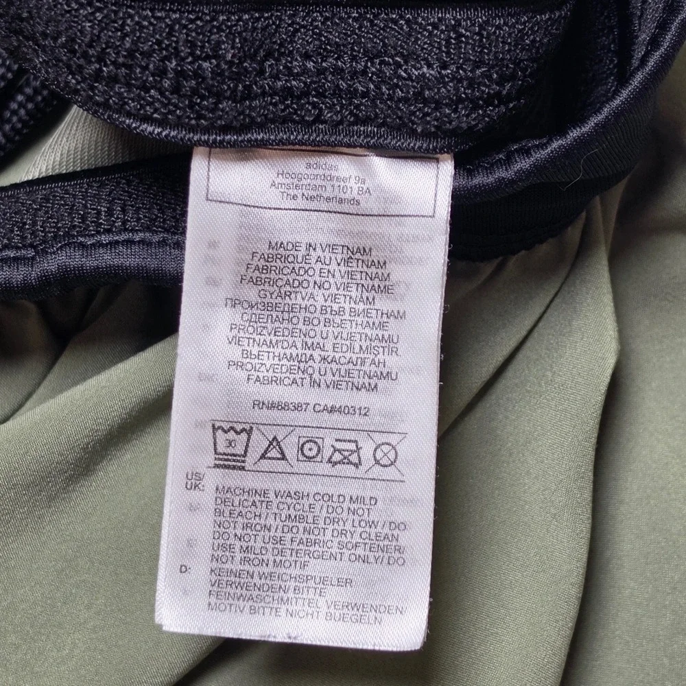 Adidas Mens Size Large Olive Green‎ Athletic Training Gym Shorts Zip Pockets